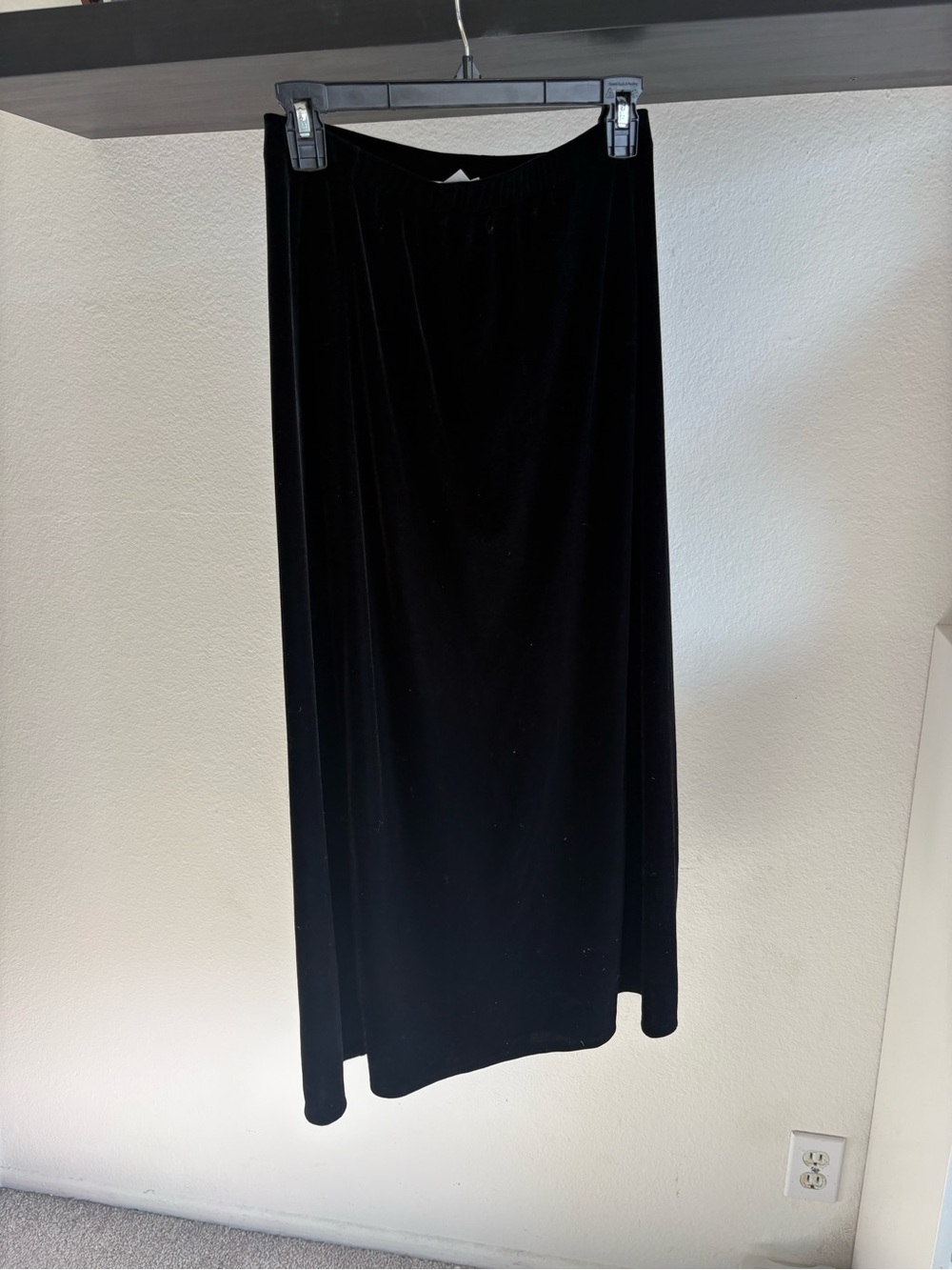 villager Black Velvet Maxi Skirt